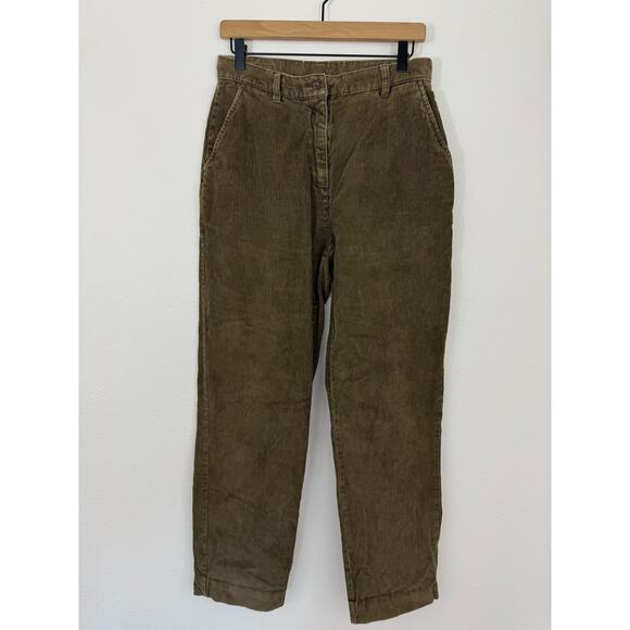 Vintage Woolrich Dark Loden Corduroy Cropped Pants Women’s 8 100% Cotton - Picture 1 of 6
